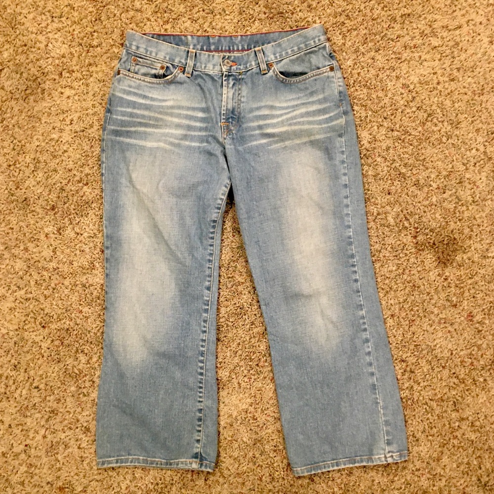 LUCKY BRAND WOMENS WIDE LEG WHISKERED ANKLE JEANS